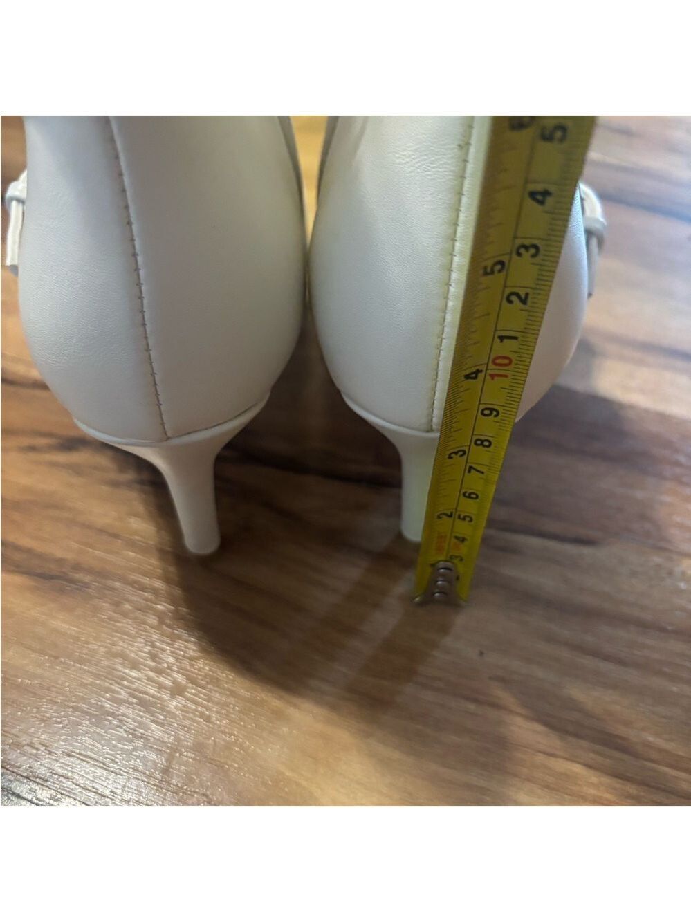 Womens White Ankle Heel Boots - Picture 5 of 9
